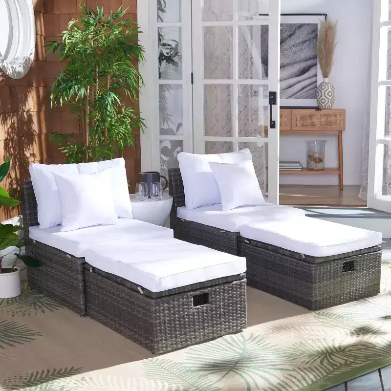 Pramla conjunto de sofá y otomana para patio - Interior/exterior - PAT7515 - Safavieh