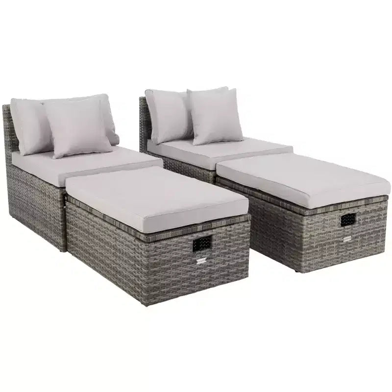 Pramla conjunto de sofá y otomana para patio - Interior/exterior - PAT7515 - Safavieh