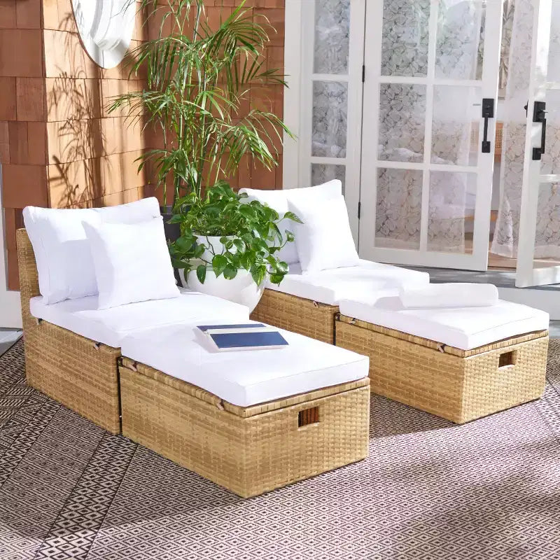 Pramla conjunto de sofá y otomana para patio - Interior/exterior - PAT7515 - Safavieh