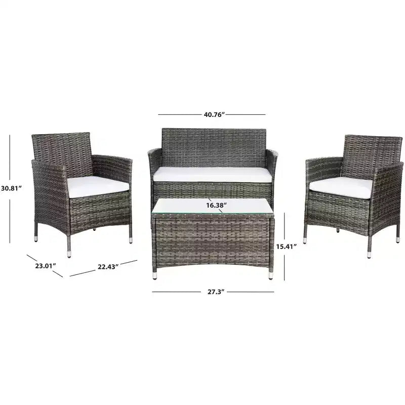 Bandele conjunto de sala de 4 piezas - Interior/exterior - PAT7506 - Safavieh