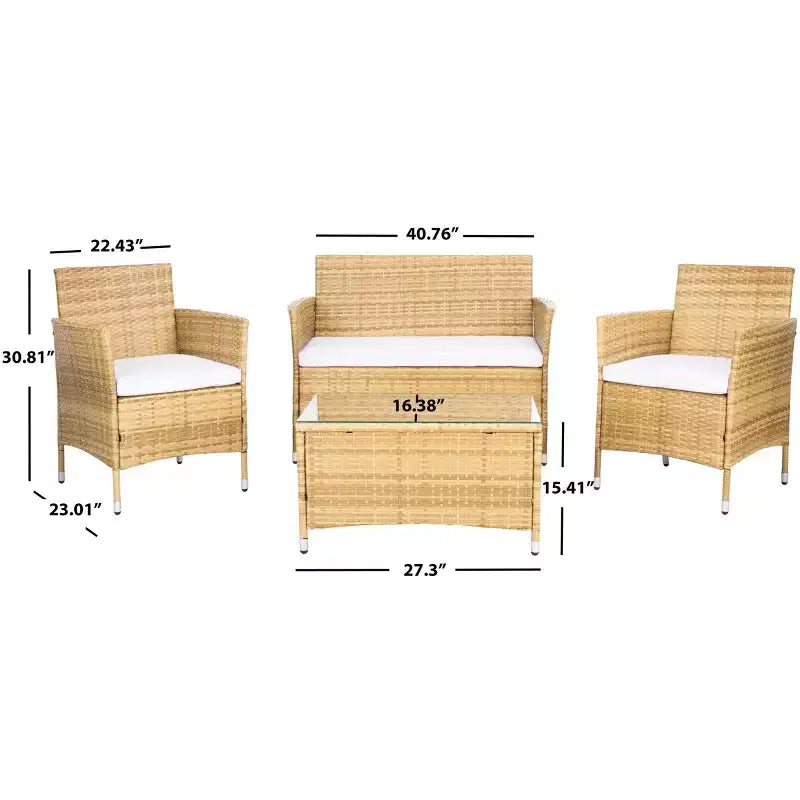 Bandele conjunto de sala de 4 piezas - Interior/exterior - PAT7506 - Safavieh