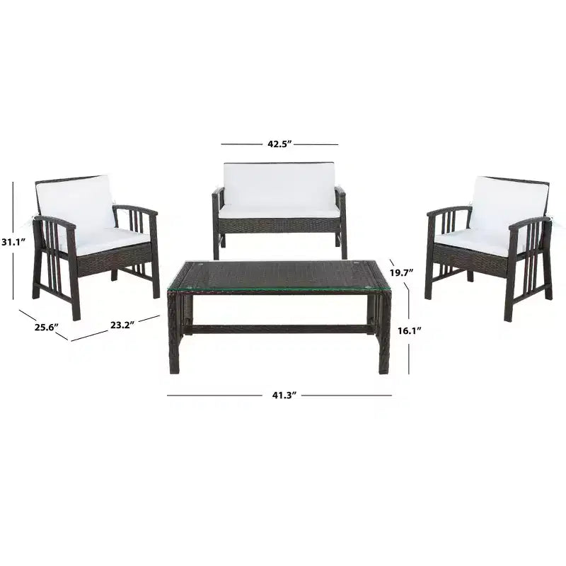 Conjunto de sala de 4 piezas Reslor - Interior/exterior - PAT7713 - Safavieh