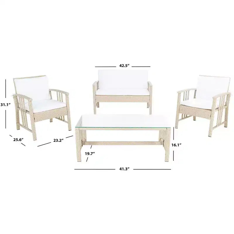 Conjunto de sala de 4 piezas Reslor - Interior/exterior - PAT7713 - Safavieh