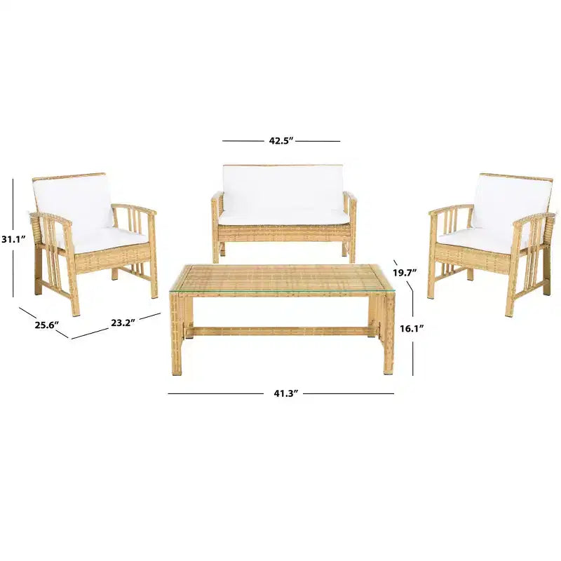 Conjunto de sala de 4 piezas Reslor - Interior/exterior - PAT7713 - Safavieh