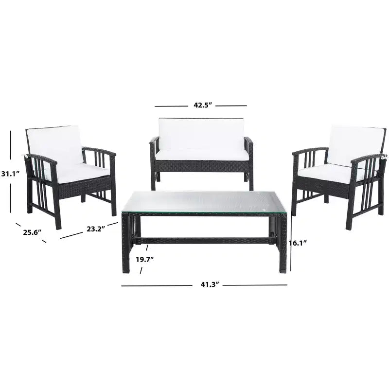 Conjunto de sala de 4 piezas Reslor - Interior/exterior - PAT7713 - Safavieh