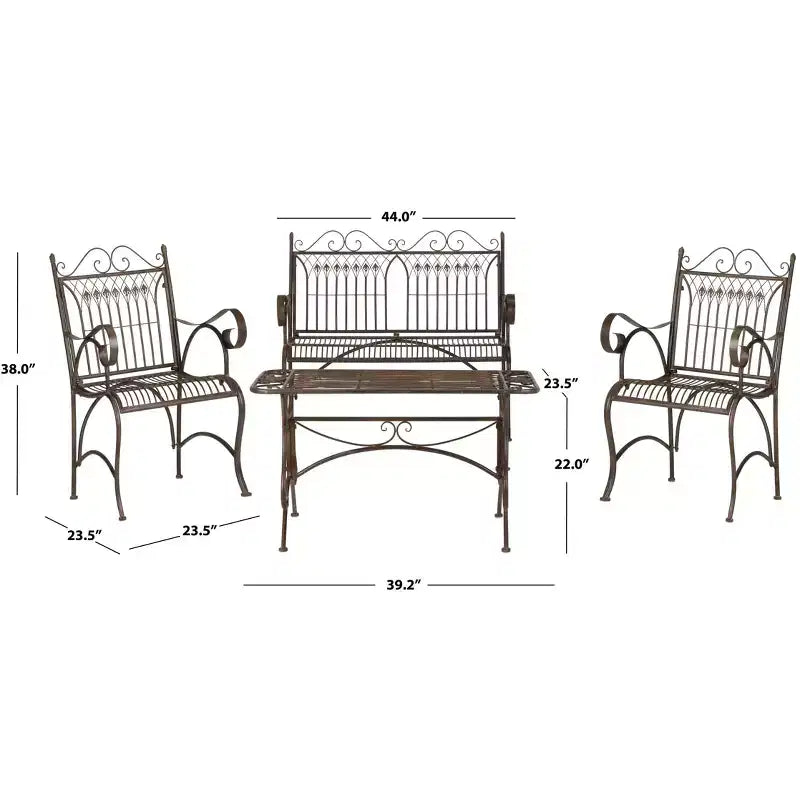 Ensemble de patio Leah 4 pièces - intérieur/extérieur - PAT5000 - Safavieh