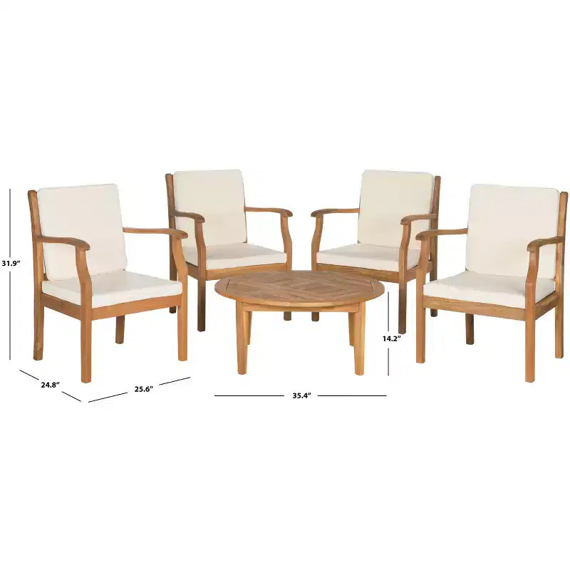 Colfax 5 Piece Patio Coffee Seating Set - Indoor/Outdoor - PAT6719 - Safavieh