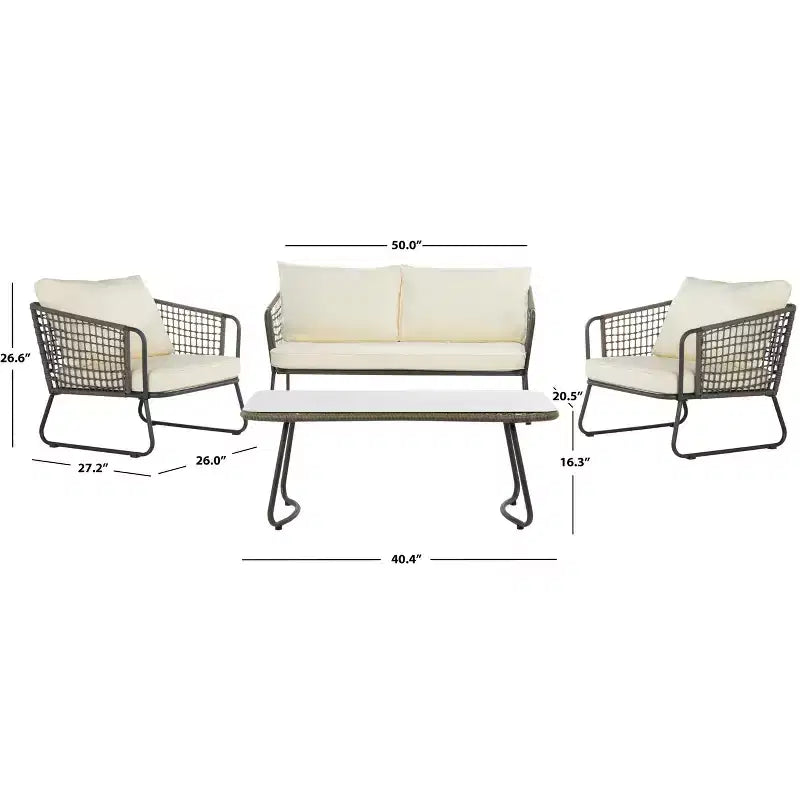 Benjin conjunto de sala de 4 piezas - Interior/exterior - PAT9003 - Safavieh