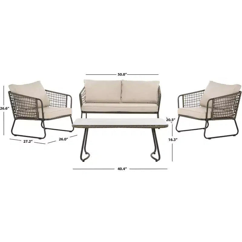Benjin conjunto de sala de 4 piezas - Interior/exterior - PAT9003 - Safavieh