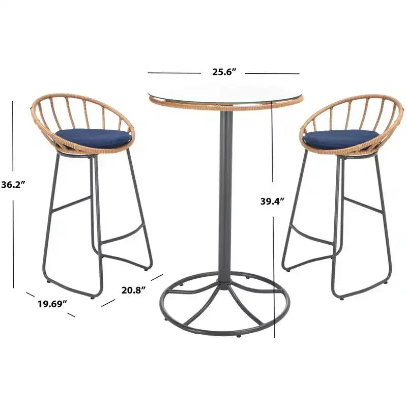 Ensemble de détente Lersa 3 pièces - intérieur/extérieur - PAT9015 - Safavieh