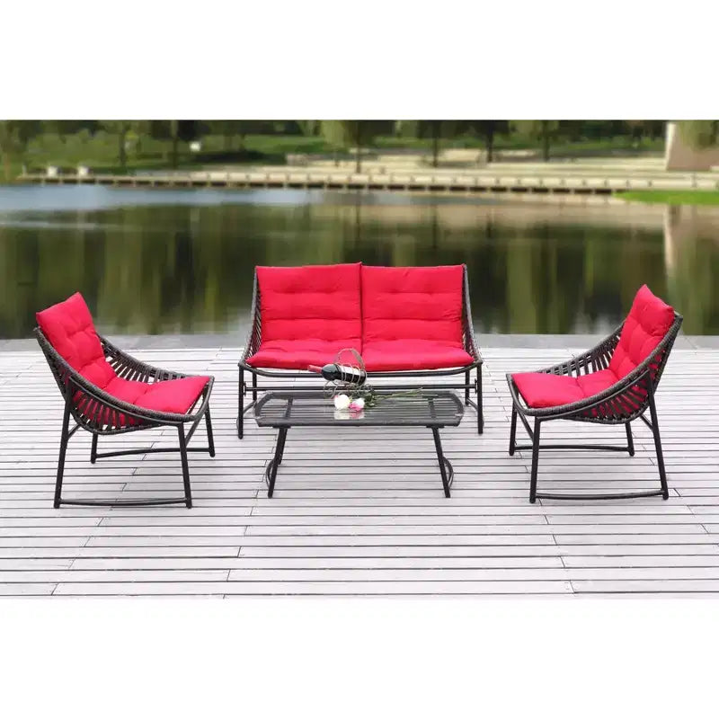 Ensemble de jardin Berkane 4 pièces - intérieur/extérieur - PAT2009 - Safavieh
