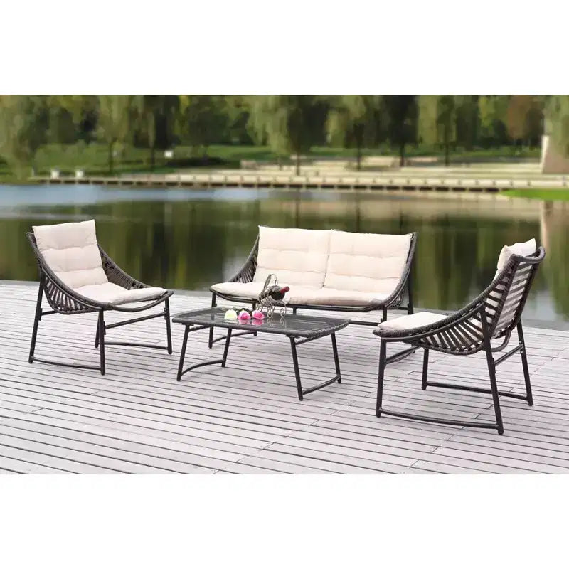 Ensemble de jardin Berkane 4 pièces - intérieur/extérieur - PAT2009 - Safavieh