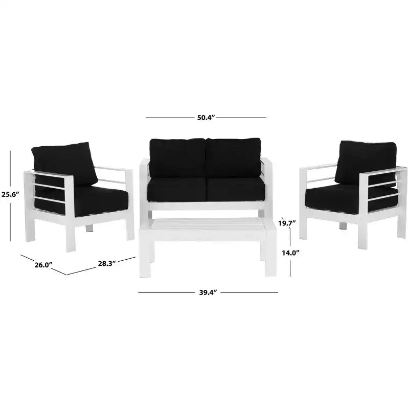 Conjunto de sala de 4 piezas Nason - Interior/exterior - PAT2516 - Safavieh