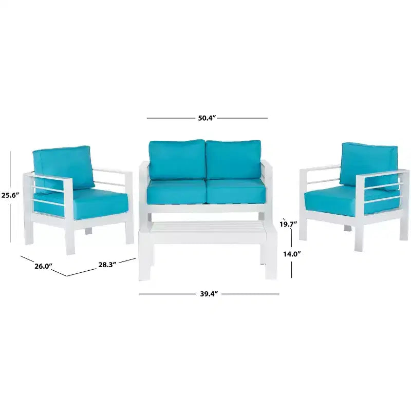 Conjunto de sala de 4 piezas Nason - Interior/exterior - PAT2516 - Safavieh