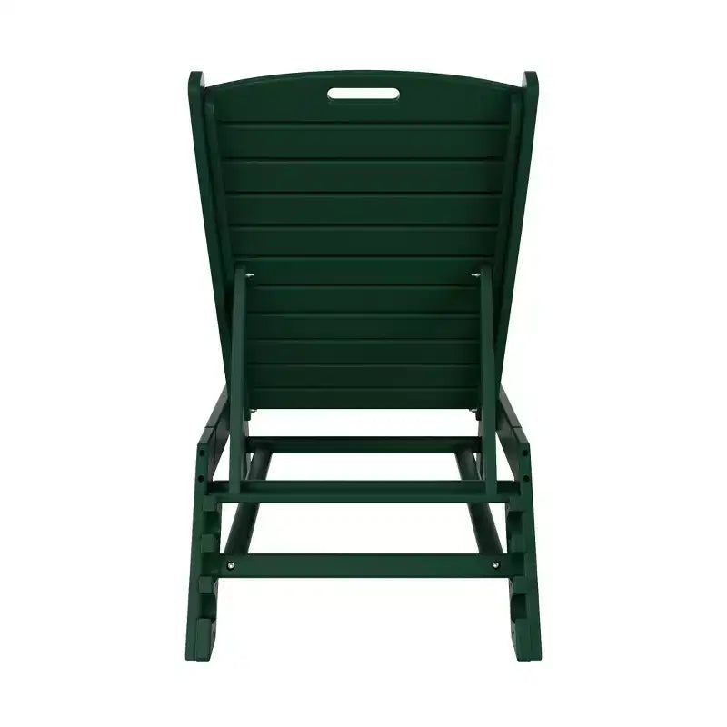 WestinTrends conjunto de 2 piezas de silla tumbona de patio exterior de polietileno con mesa auxiliar