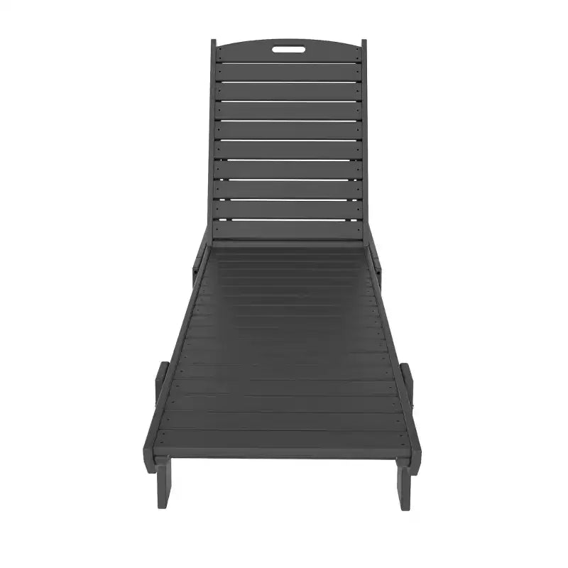 WestinTrends conjunto de 2 piezas de silla tumbona de patio exterior de polietileno con mesa auxiliar