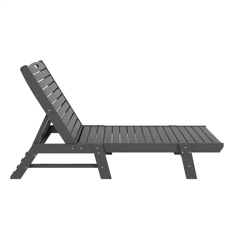 WestinTrends conjunto de 2 piezas de silla tumbona de patio exterior de polietileno con mesa auxiliar