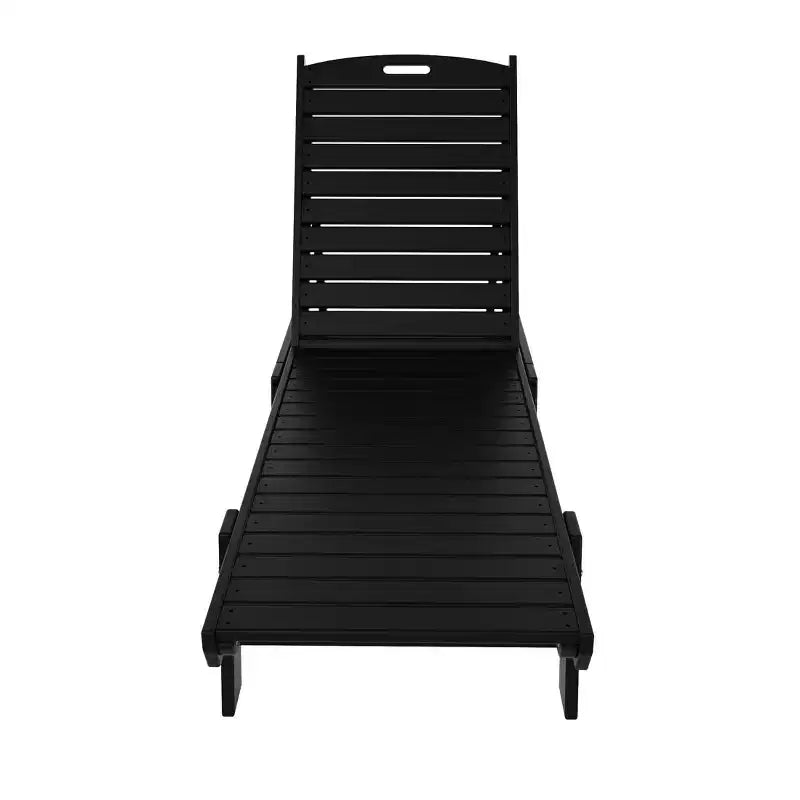 WestinTrends conjunto de 2 piezas de silla tumbona de patio exterior de polietileno con mesa auxiliar