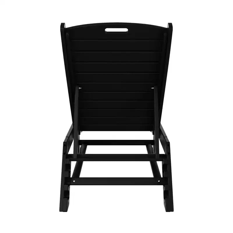 WestinTrends conjunto de 2 piezas de silla tumbona de patio exterior de polietileno con mesa auxiliar