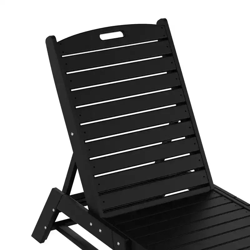 WestinTrends conjunto de 2 piezas de silla tumbona de patio exterior de polietileno con mesa auxiliar