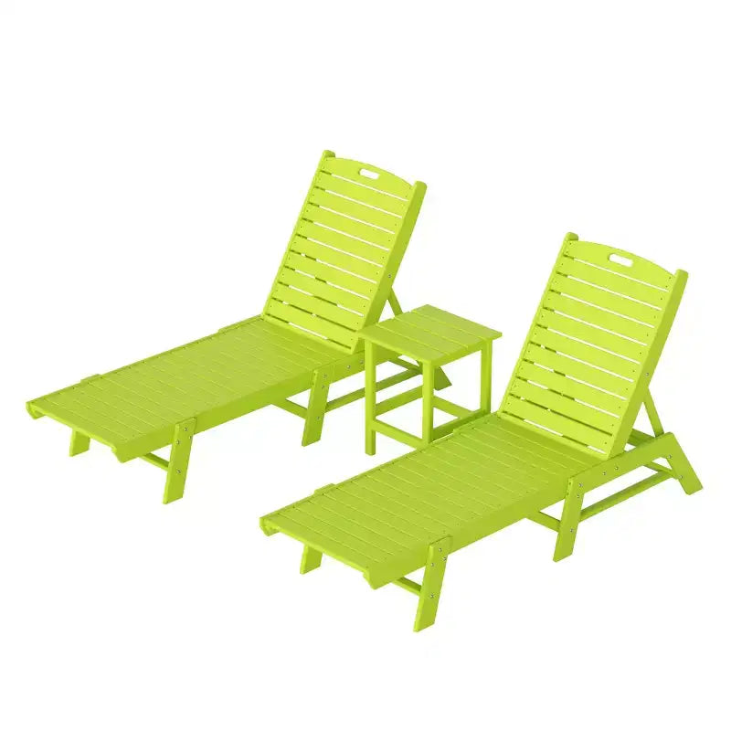 WestinTrends Juego de 3 piezas para patio exterior, de polipropileno, con tumbona y mesa auxiliar