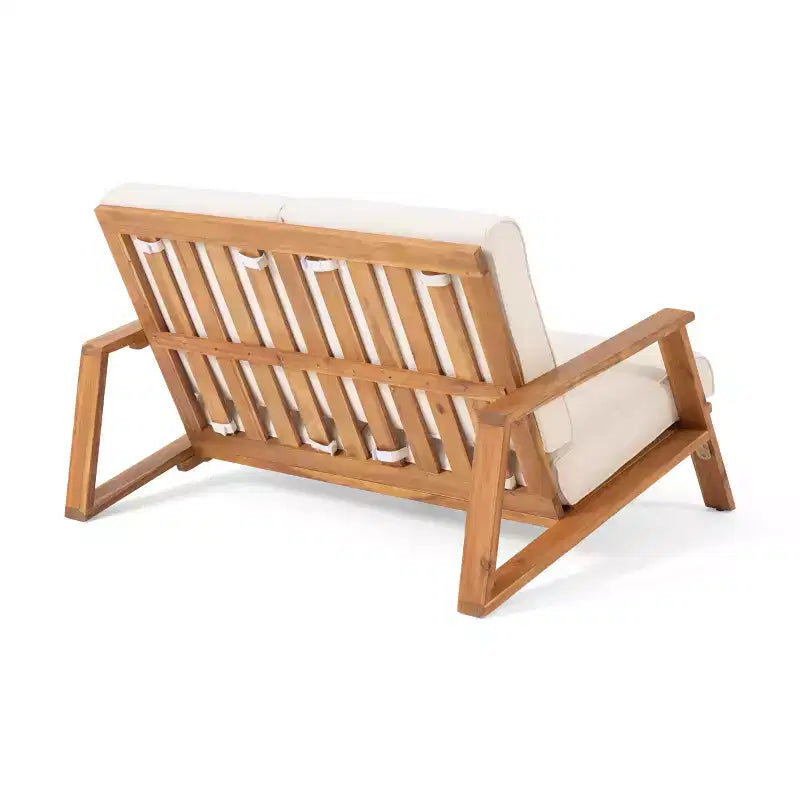 Ensemble causeuse et table d’extérieur Paloma de Christopher Knight Home en bois d’acacia avec coussins