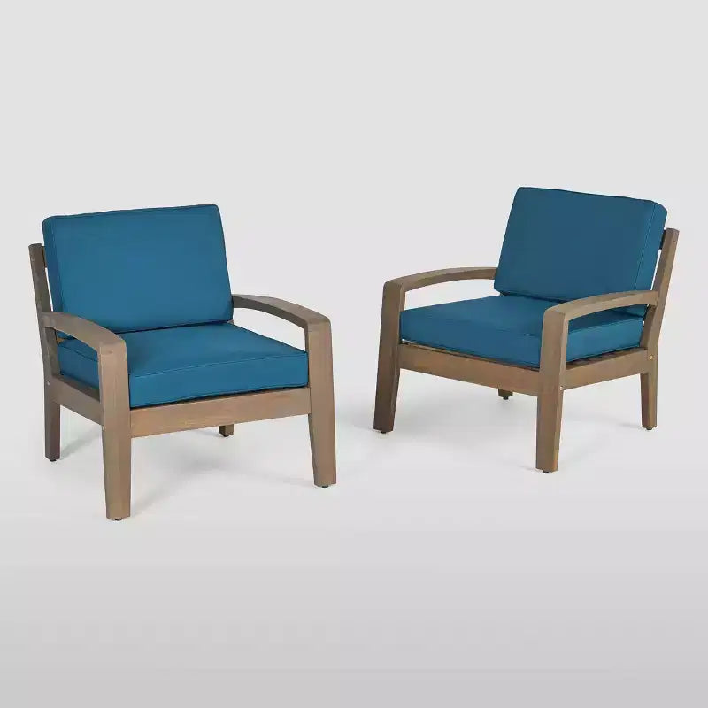 Conjunto de conversación para patio de acacia Grenada de 4 piezas - Christopher Knight Home