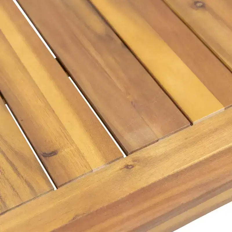 Conjunto de 2 piezas de sofá biplaza y mesa de centro para exterior Louver de Christopher Knight Home, de acacia, con cojines