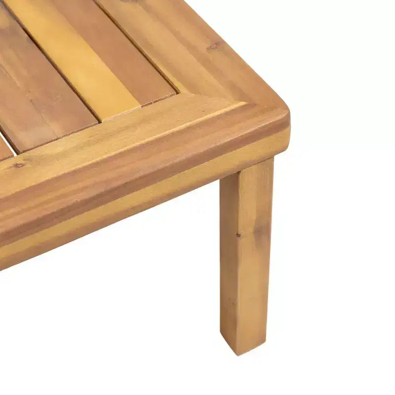 Conjunto de 2 piezas de sofá biplaza y mesa de centro para exterior Louver de Christopher Knight Home, de acacia, con cojines