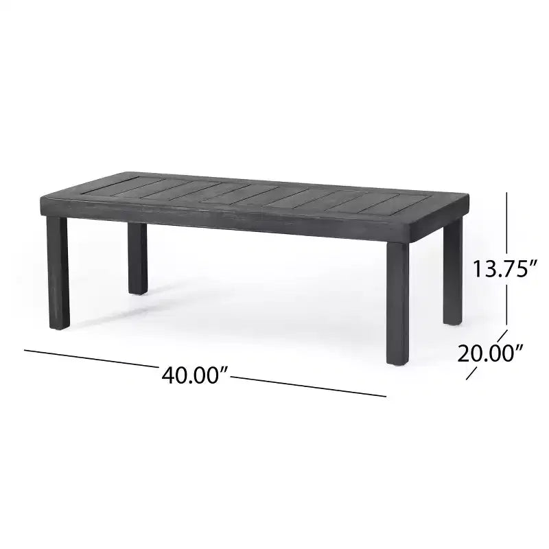 Conjunto de 2 piezas de sofá biplaza y mesa de centro para exterior Louver de Christopher Knight Home, de acacia, con cojines