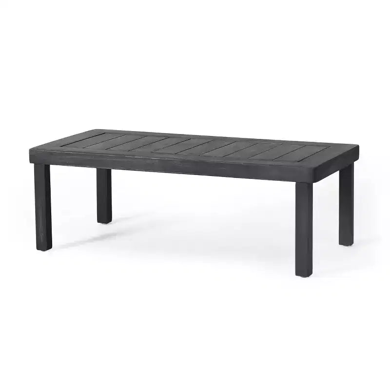 Conjunto de 2 piezas de sofá biplaza y mesa de centro para exterior Louver de Christopher Knight Home, de acacia, con cojines