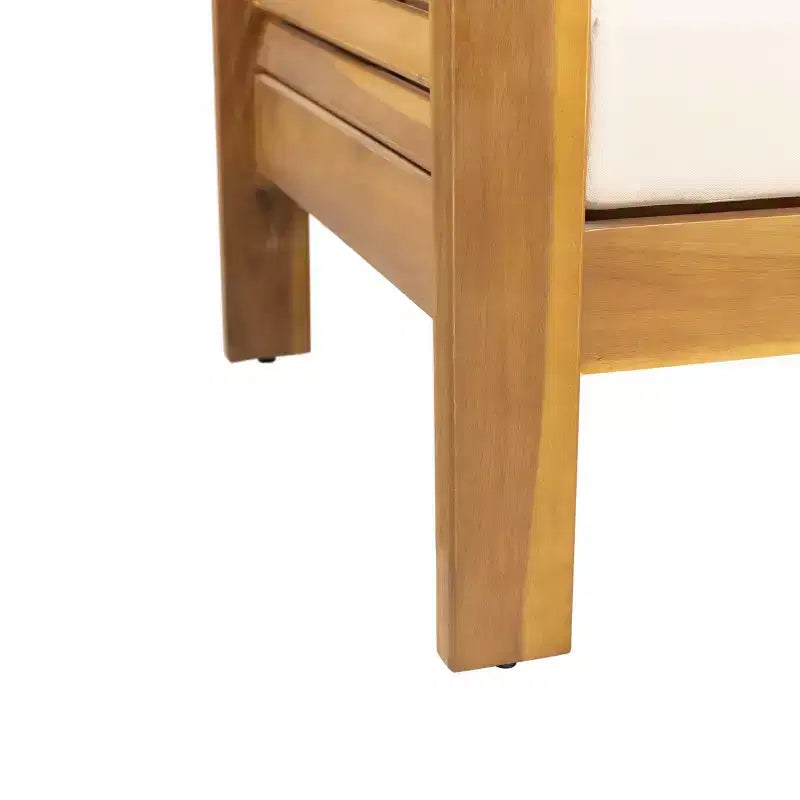 Conjunto de 2 piezas de sofá biplaza y mesa de centro para exterior Louver de Christopher Knight Home, de acacia, con cojines