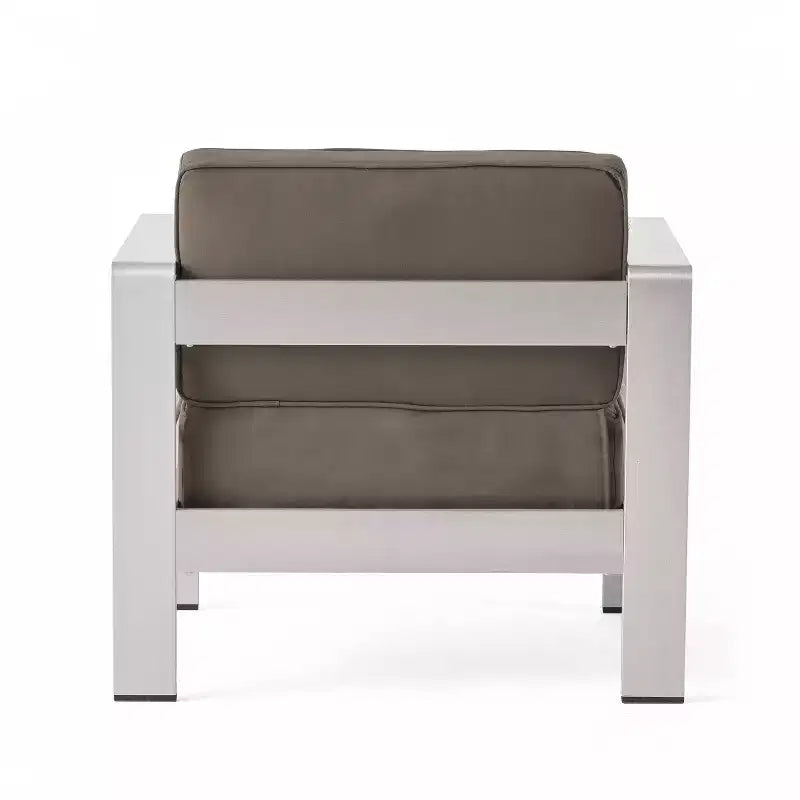 Conjunto de asientos de aluminio y MGO de 5 piezas Cape Coral con mesa de fuego - Christopher Knight Home