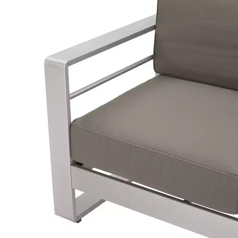 Conjunto de asientos de aluminio y MGO de 5 piezas Cape Coral con mesa de fuego - Christopher Knight Home