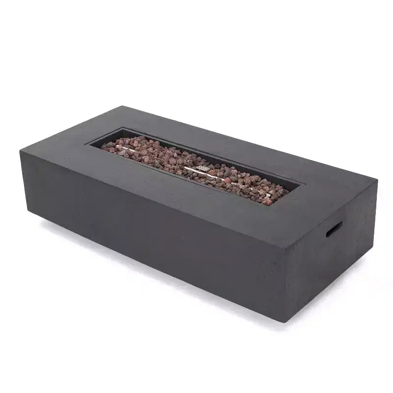 Conjunto de asientos de aluminio y MGO de 5 piezas Cape Coral con mesa de fuego - Christopher Knight Home