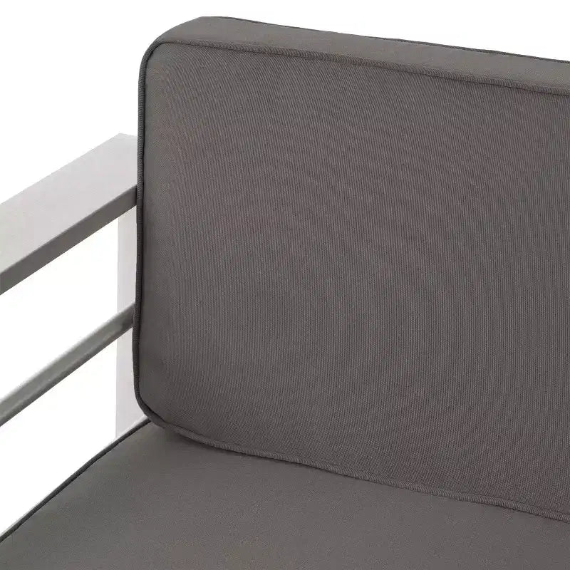 Conjunto de asientos de aluminio y MGO de 5 piezas Cape Coral con mesa de fuego - Christopher Knight Home