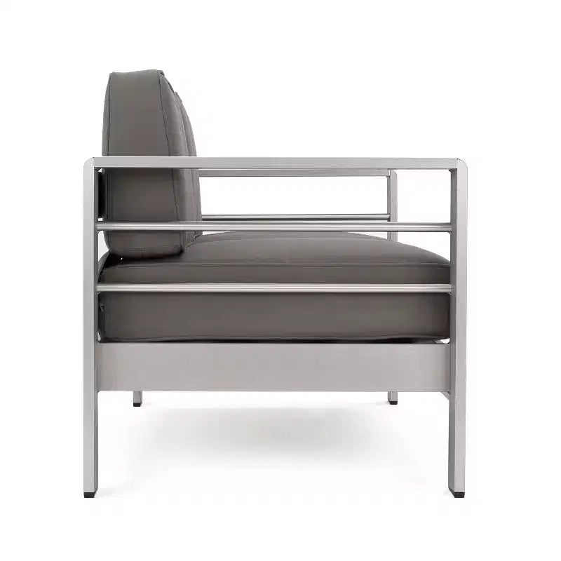 Conjunto de asientos de aluminio y MGO de 5 piezas Cape Coral con mesa de fuego - Christopher Knight Home