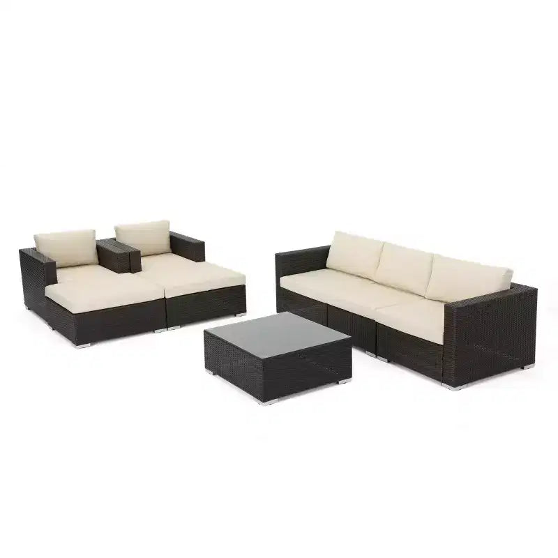 Conjunto de conversación de mimbre Santa Rosa de 8 piezas - Christopher Knight Home
