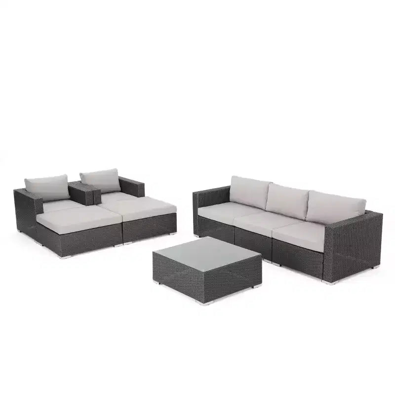 Conjunto de conversación de mimbre Santa Rosa de 8 piezas - Christopher Knight Home